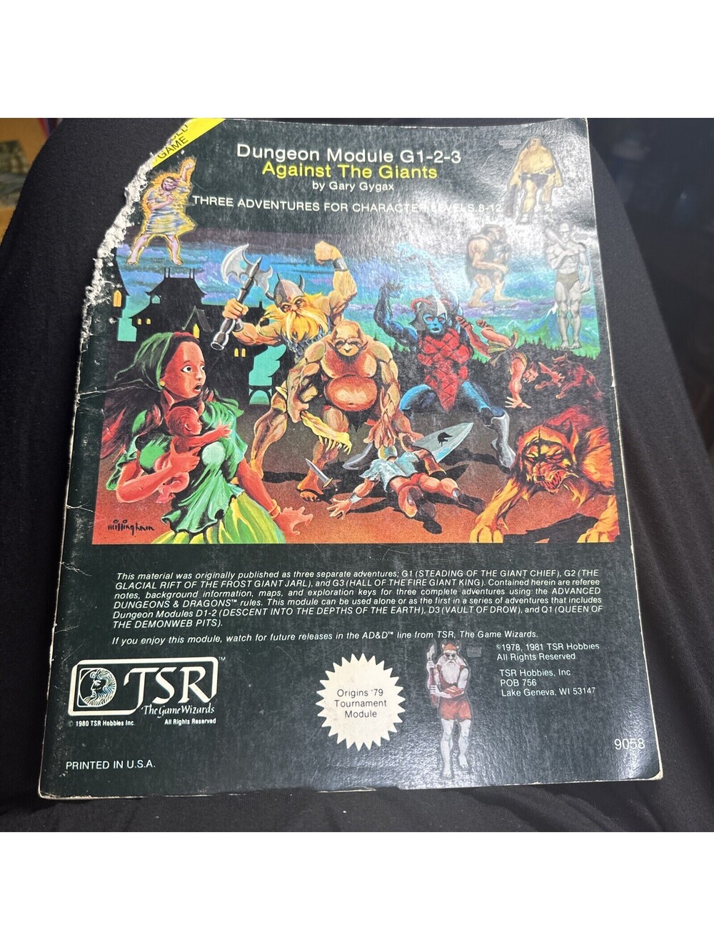 1978 AD&D 1st Edition Module G1-2-3 Against The Giants by Gary Gygax TSR 9058